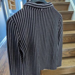 Women business casual sweater - striped purple and black - size 8 / Medium